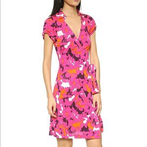 DVF Midi Wrap Fushia Floral